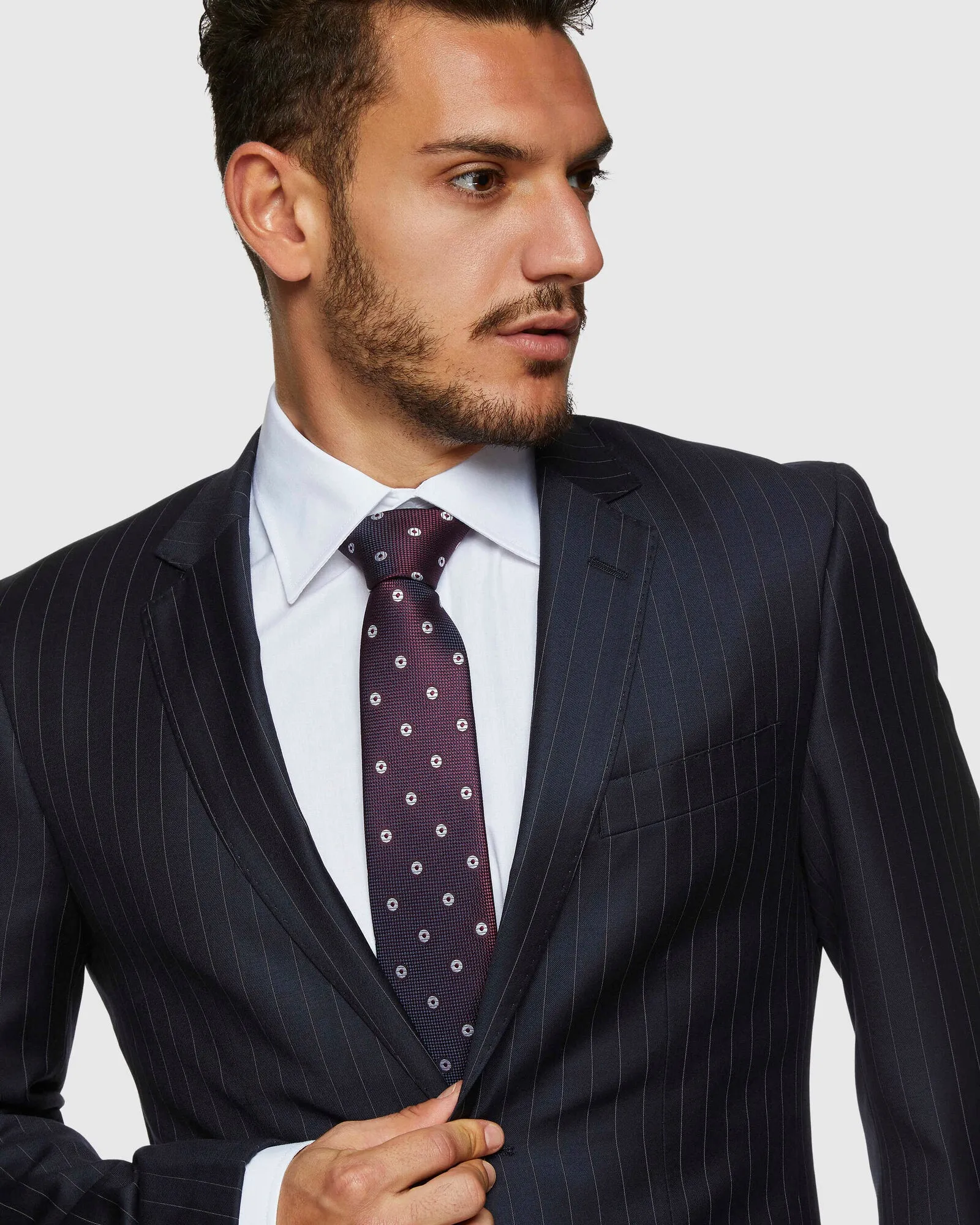 Navy Pinstripe Wool Suit Set