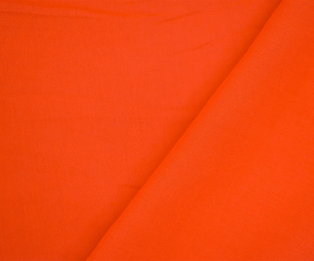 Orange Solid Challis Woven Fabric