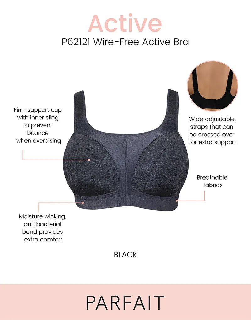 Parfait Wire-Free Active Sports Bra Black