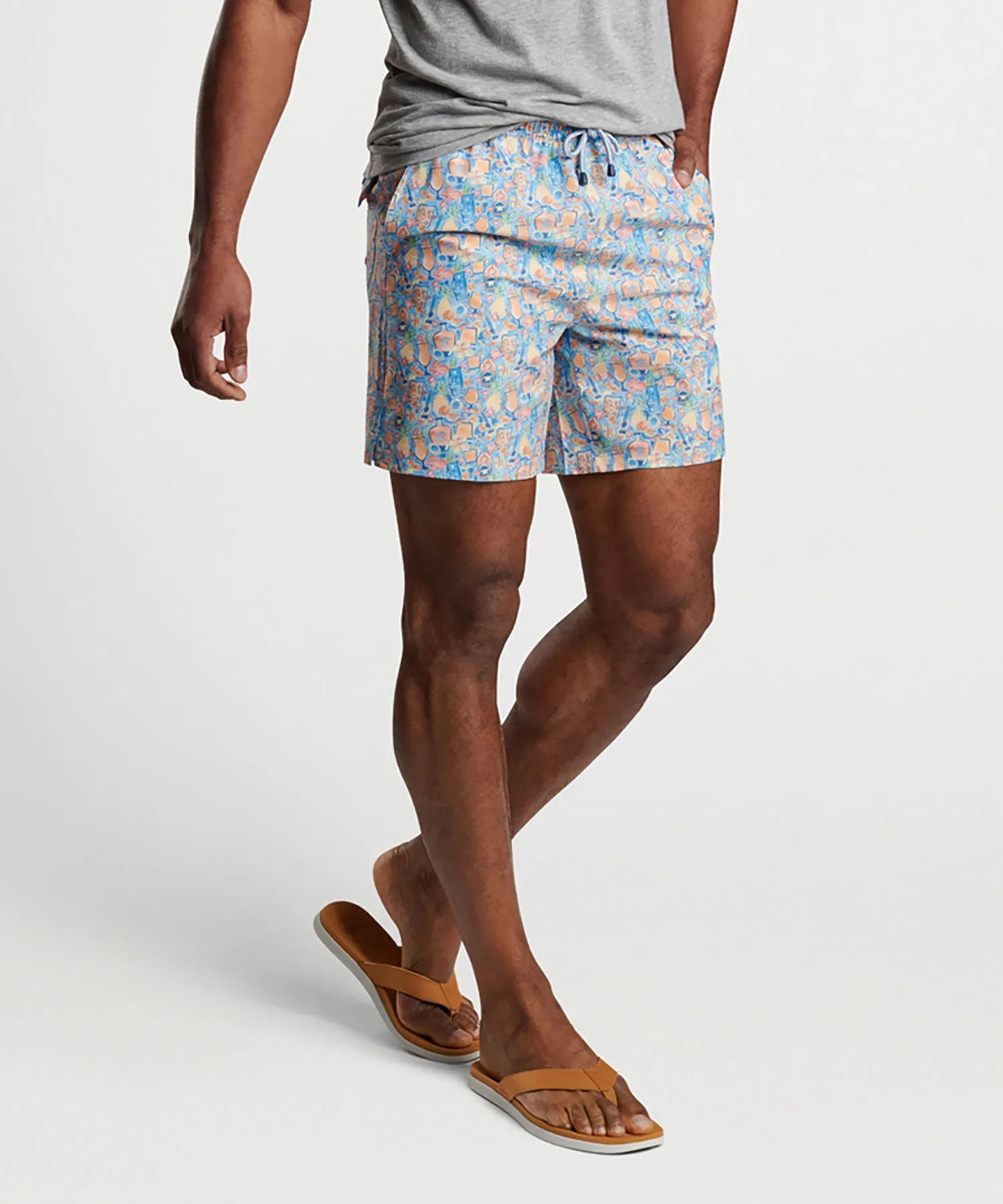 Peter Millar Tiki Time Print Swim Trunk