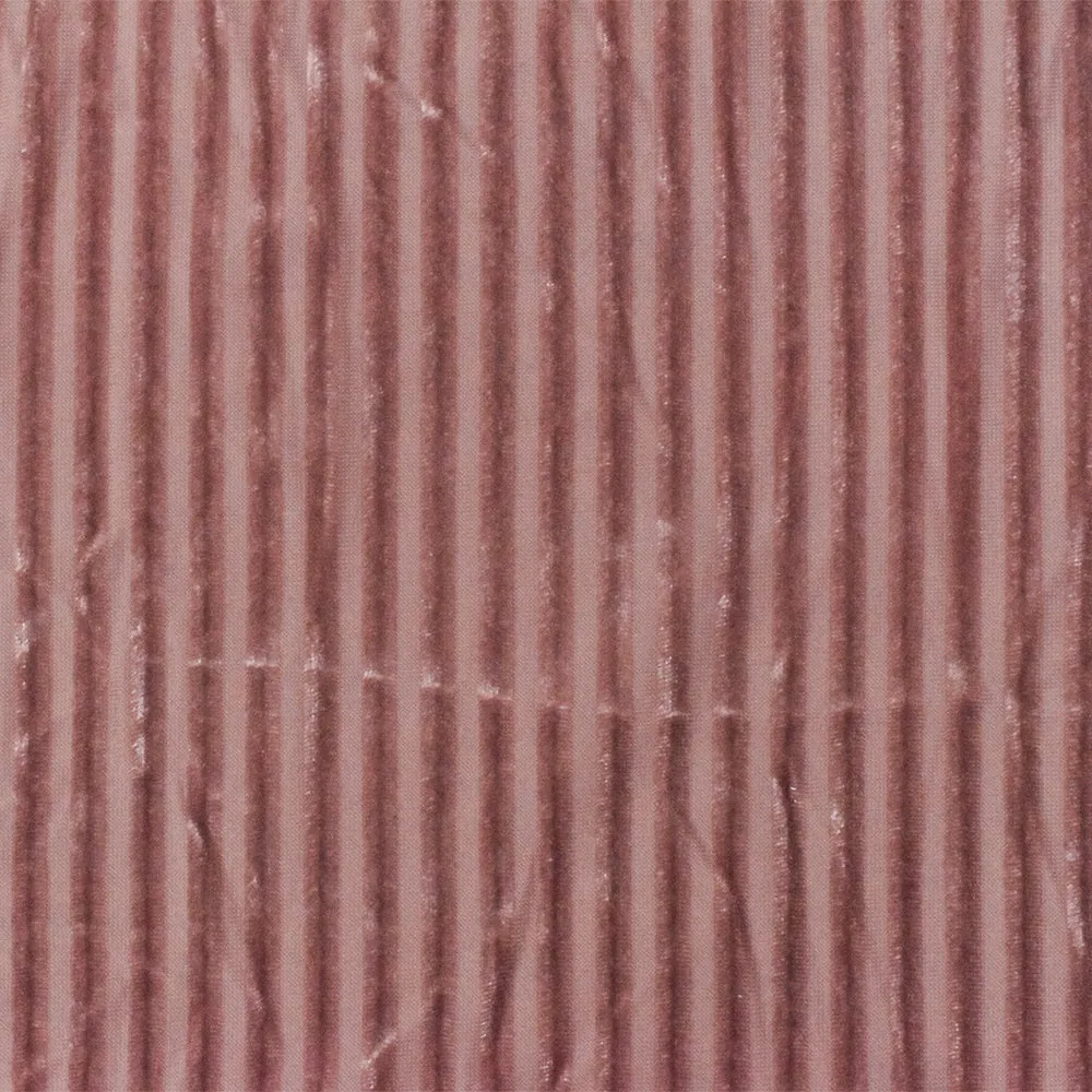 Pink Stripe Burnout Stretch Poly Spandex Velvet Knit Fabric