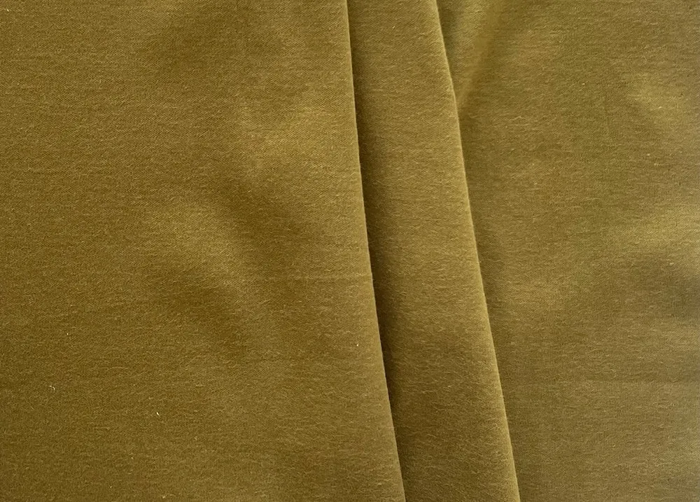 Semi-Sheer Bronzed Olive Cotton Lisle Knit (Made in Italy)