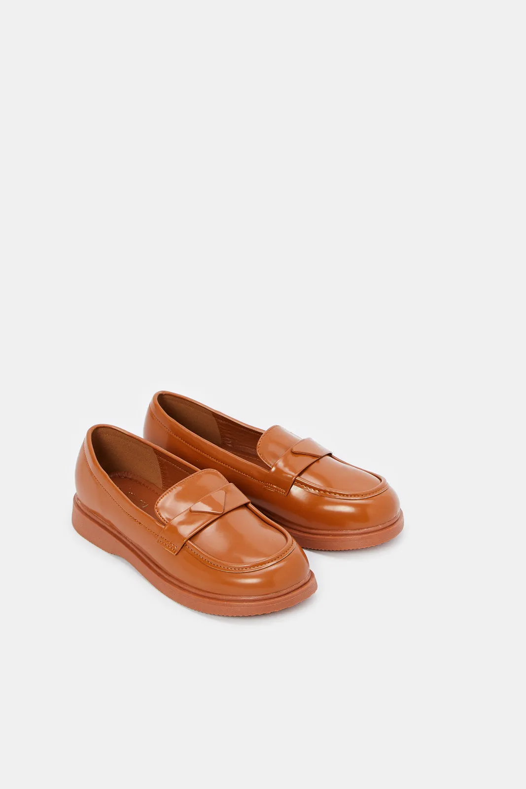 Senior Girls Brown Chunky Brogue