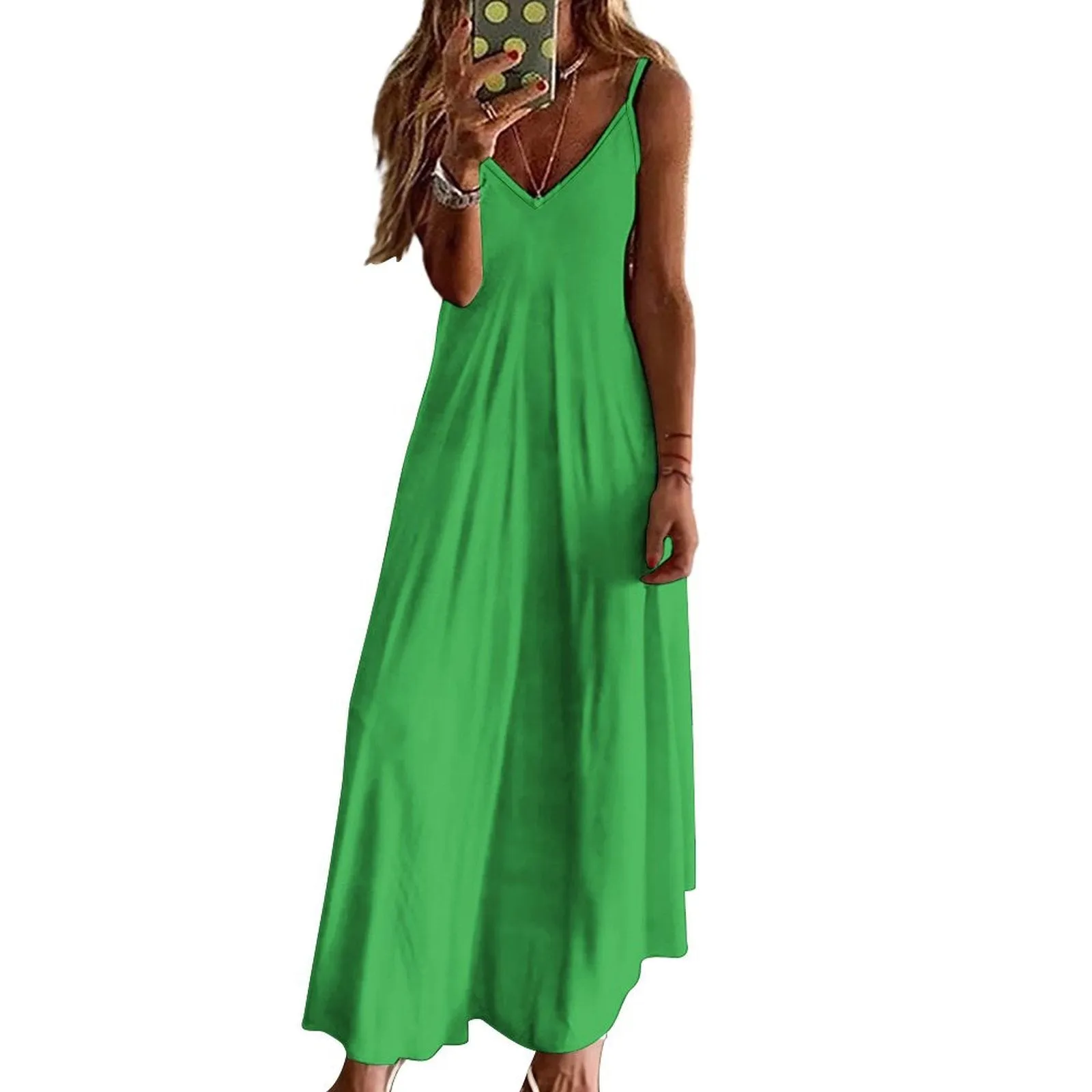 Spaghetti Strap Ankle-Length Dress Long dress Chateau Green