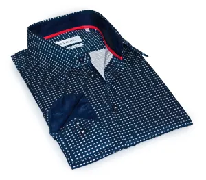 Stephen  Button-Up Shirt With Contrast Details // Navy // Contemporary Fit (Regular)- final sale