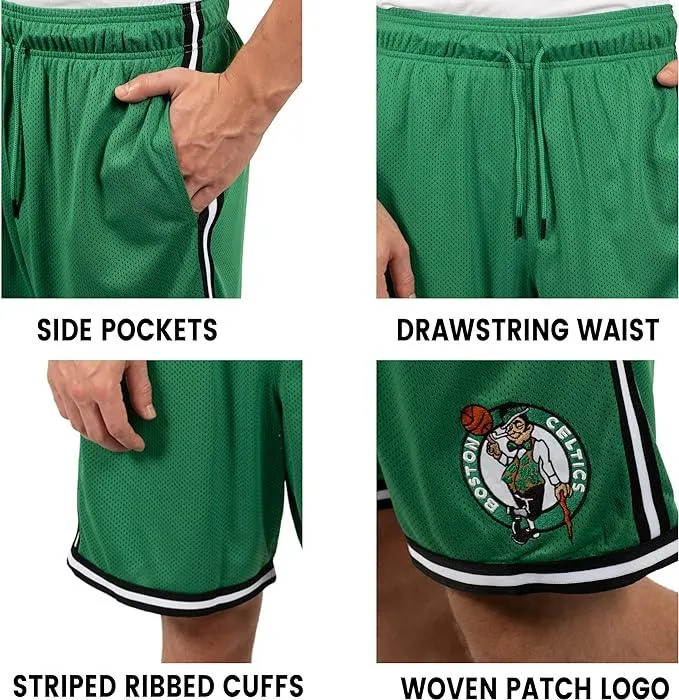 Ultra Game NBA Official Men’s Slam Active Basketball Training Shorts - Unisex, Milwaukee Bucks, Team Color|Milwaukee Bucks