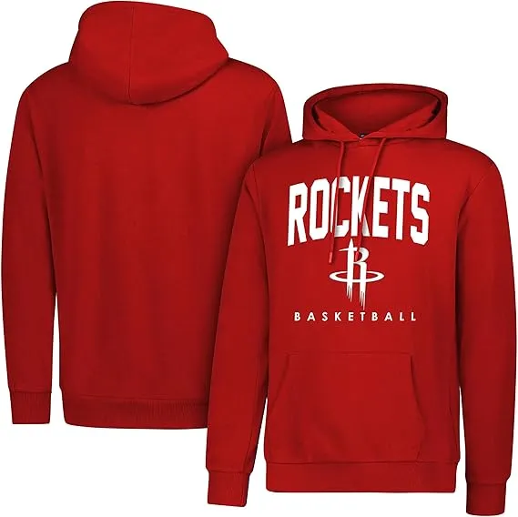 Ultra Game NBA Official Men's Super Soft Teamster Hoodie Sweatshirt, Houston Rockets, Team Color|Houston Rockets