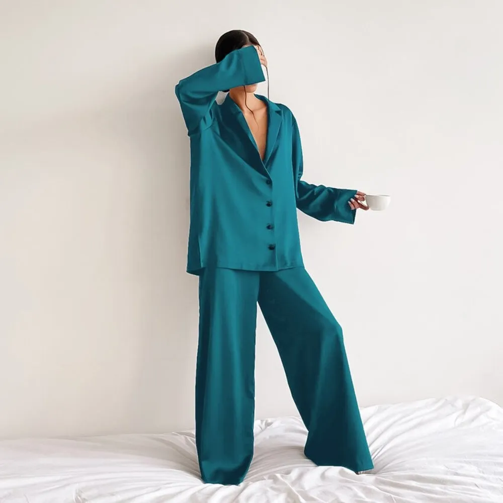 Women Long Sleeves Leg Pants Trouser Suits