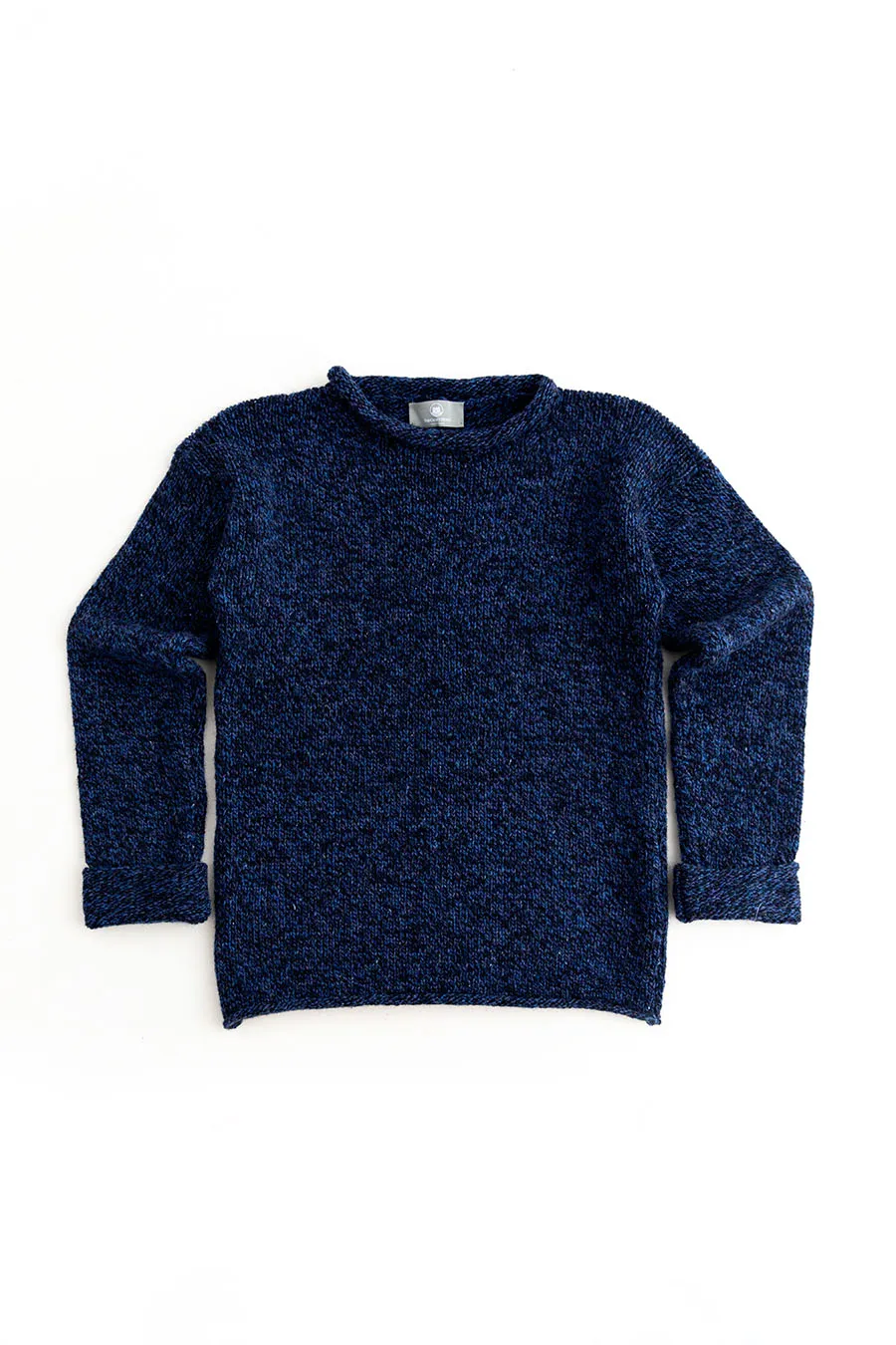 Womens Chunky cuffed jumper - Blue marl